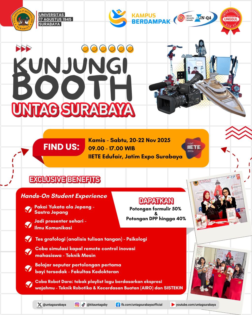 Ayo datang ke Booth Untag Surabaya! 