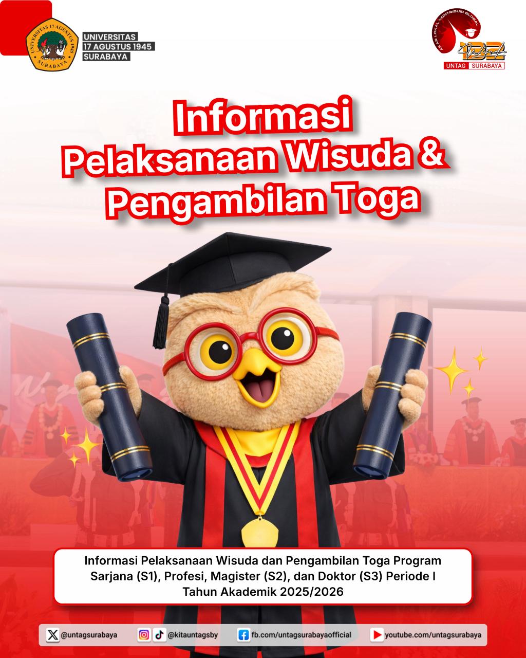 Informasi pelaksanaan wisuda & pengambilan toga
