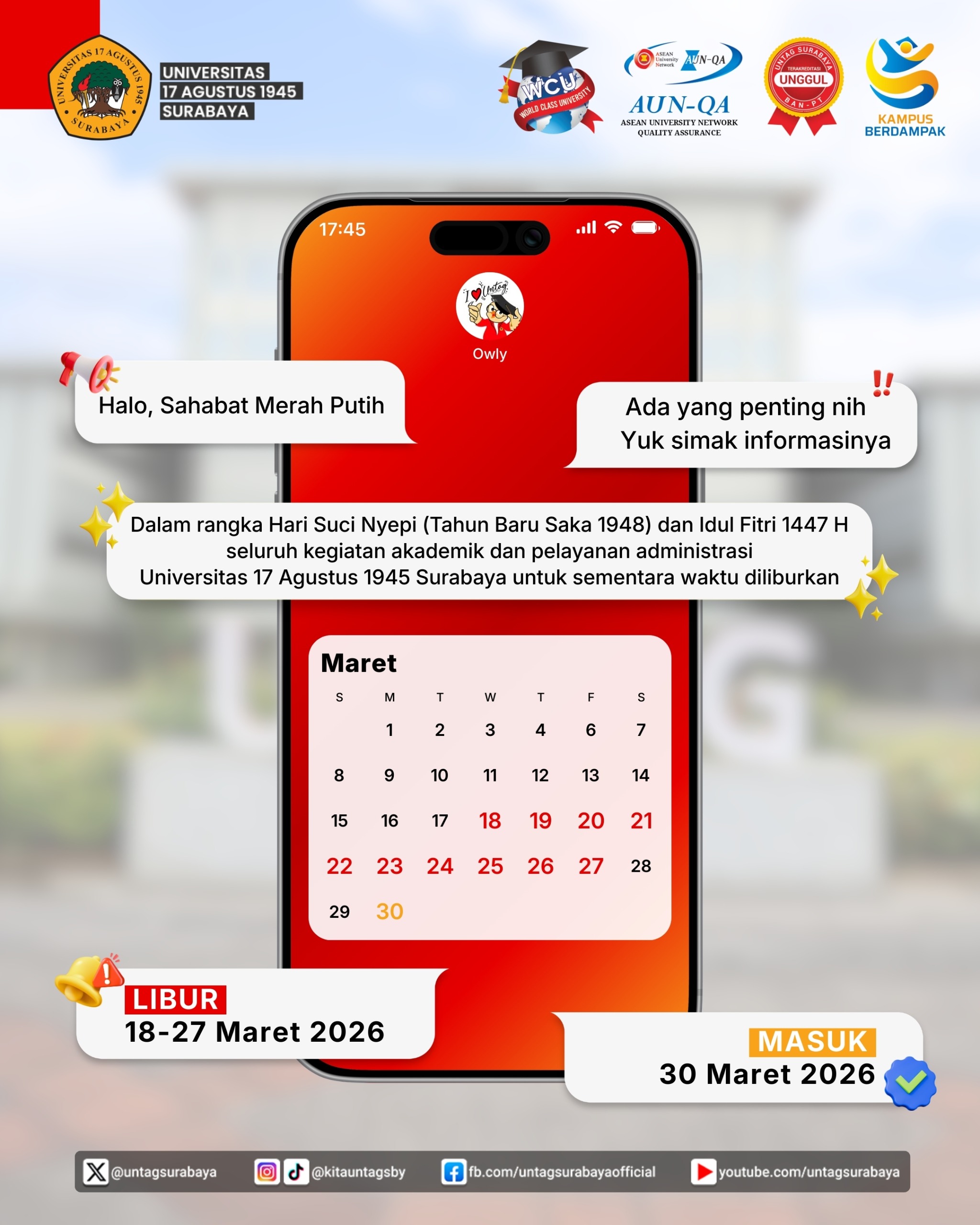 Informasi di bulan maret 2026