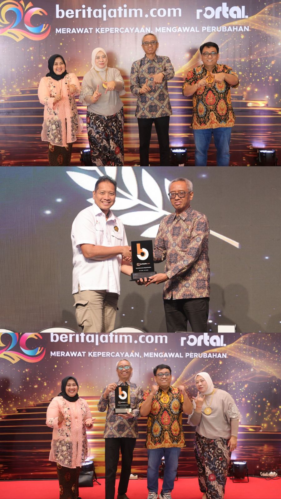 Rektor Untag Surabaya Menerima Award Berita Jatim dg kategori 'Sektor Pendidikan – Sub kategori Akselerator Inovasi Menuju World Class University'