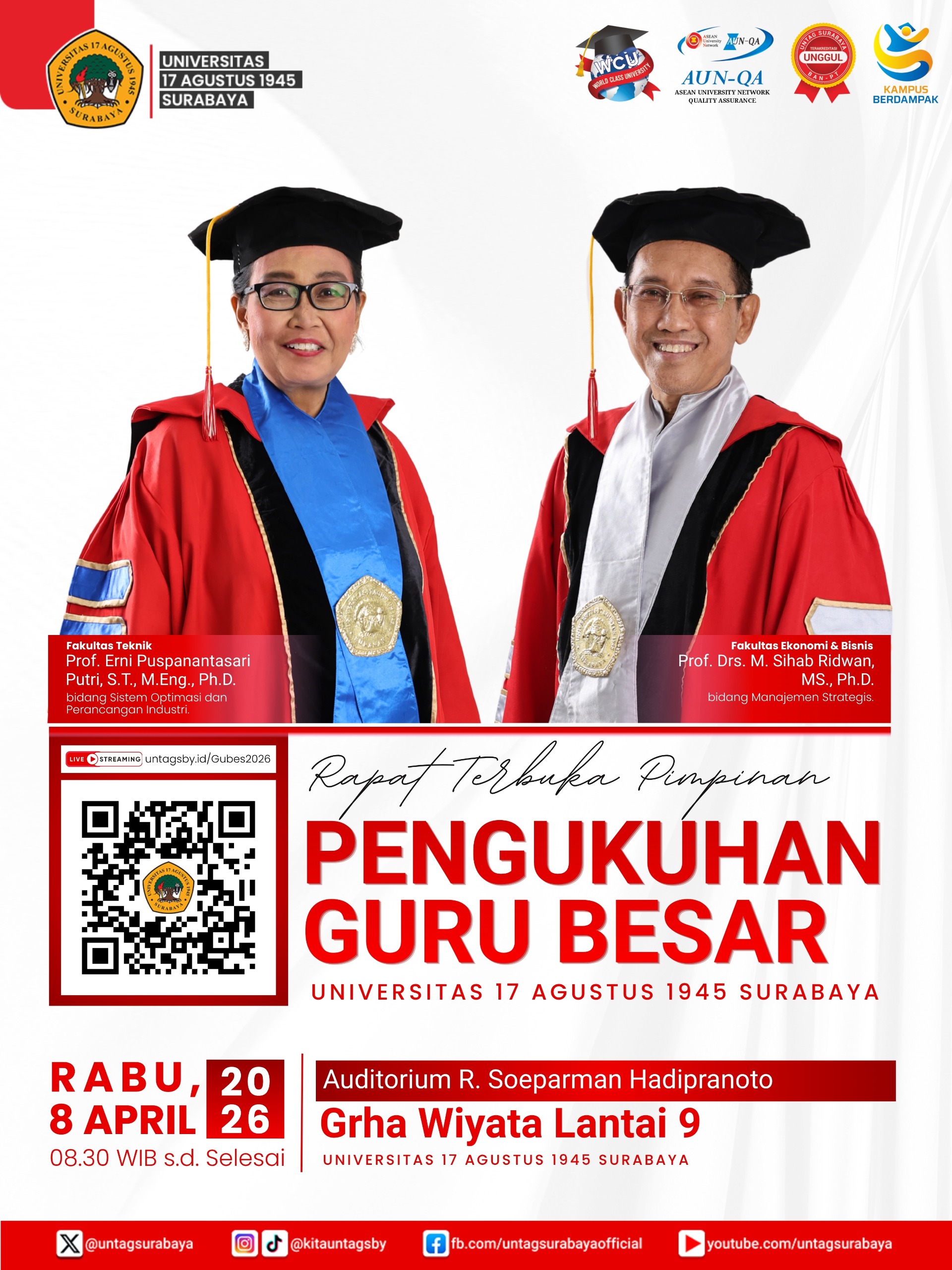 Selamat dan sukses Prof Sihab Rudwan dan Prof Erni Puspanantasari