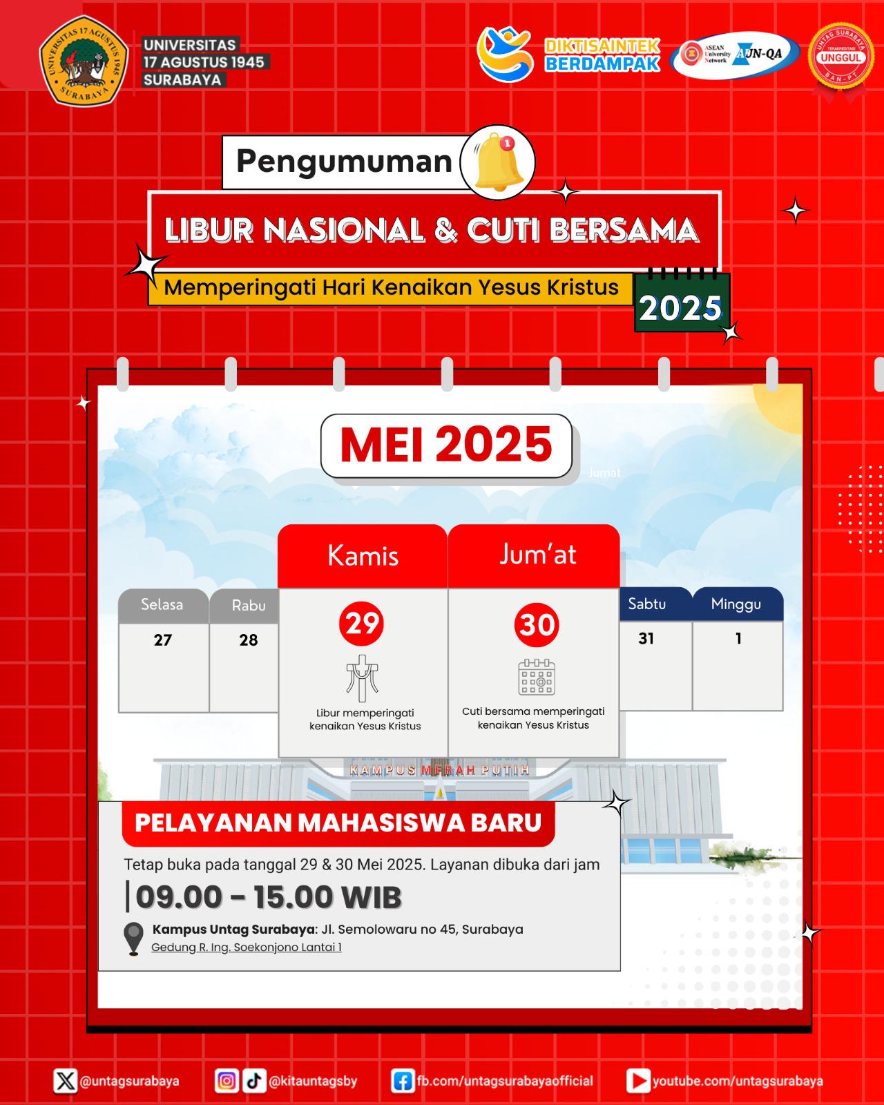 Libur Nasional & Cuti Bersama memperingati Hari Kenaikan Yesus Kristus 2025 