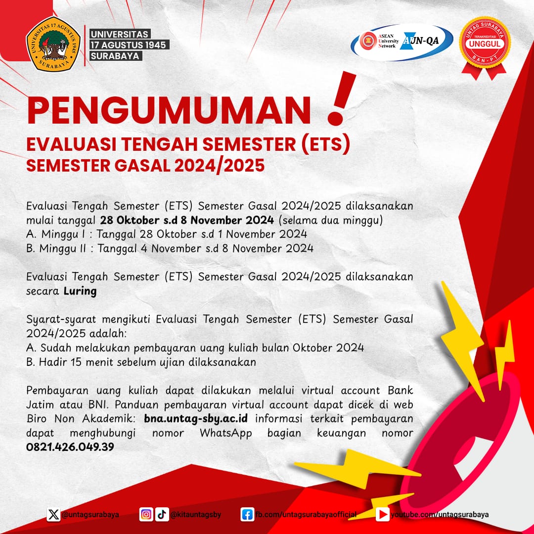 Pengumuman Evaluasi Tengah Semester (ETS)