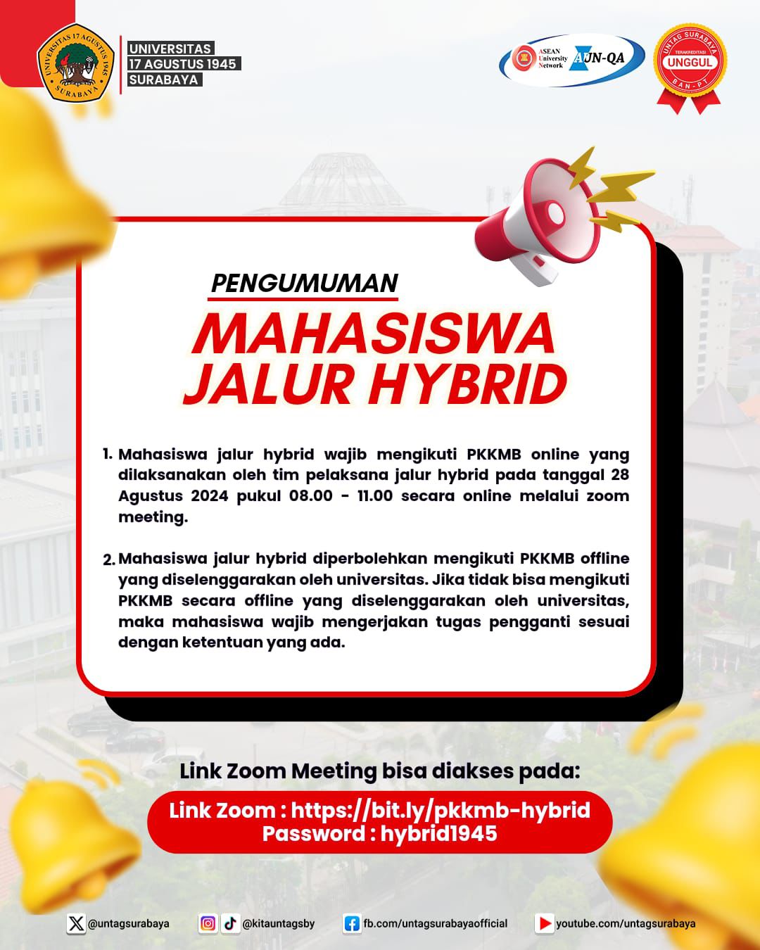 Pengumuman Mahasiswa Jalur Hybrid